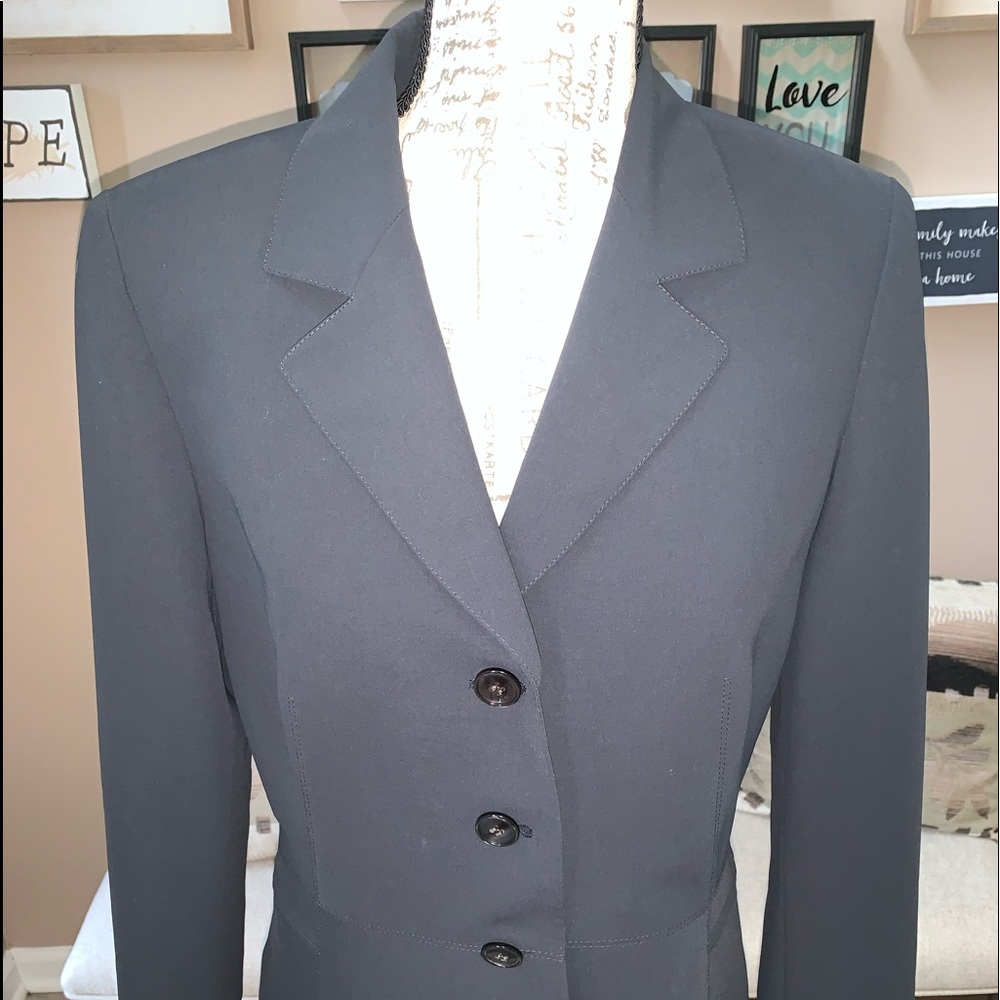 Womens Kasper Gray 3 Buttons Blazer Suit Jacket 6